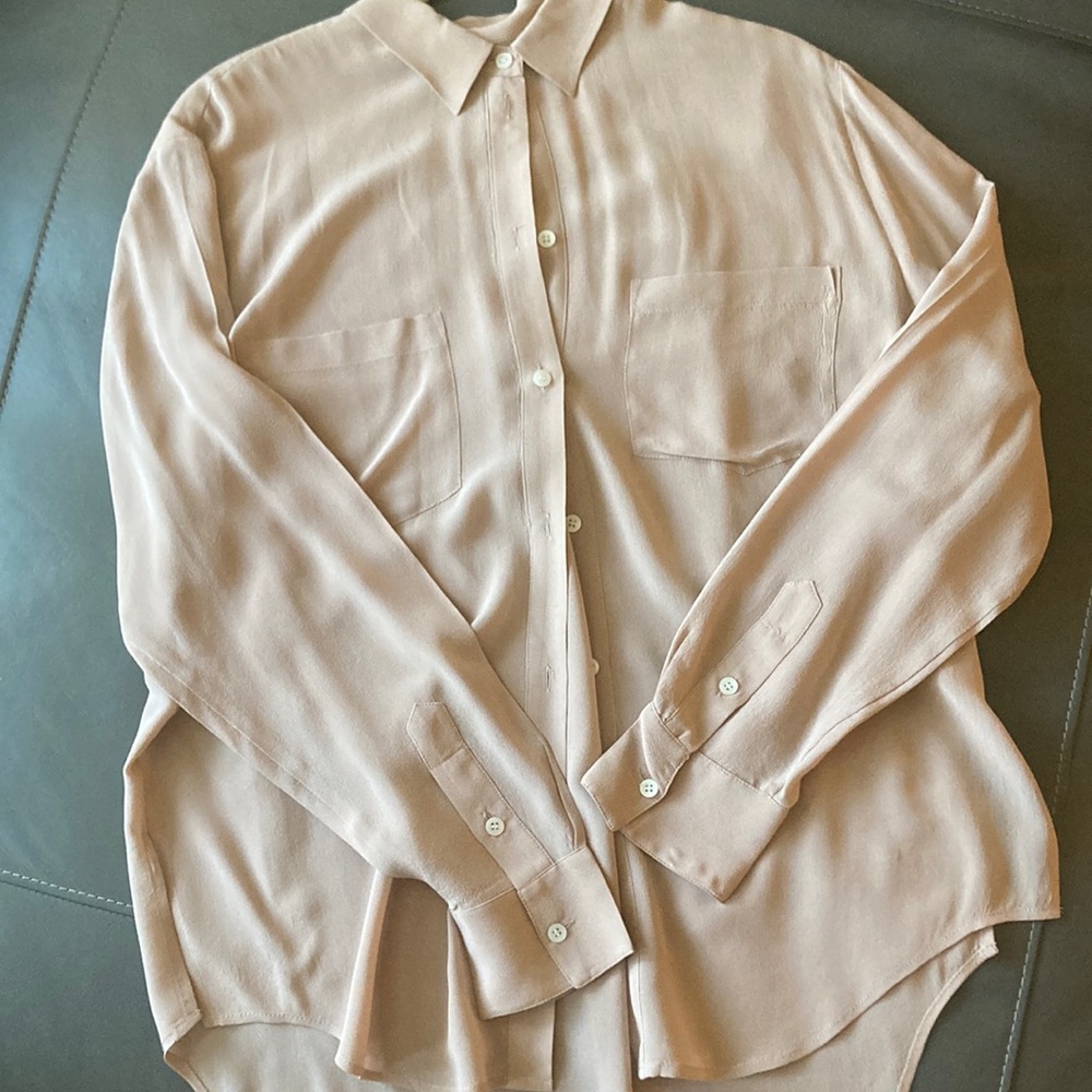 Madewell silk blush/pink color blouse.